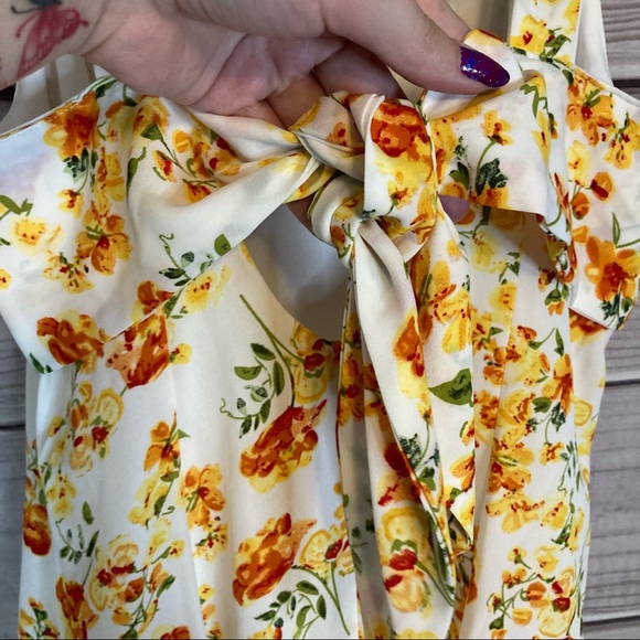 Lulu’s Day Date White Floral Print Tie Back Dress - Picture 8 of 12